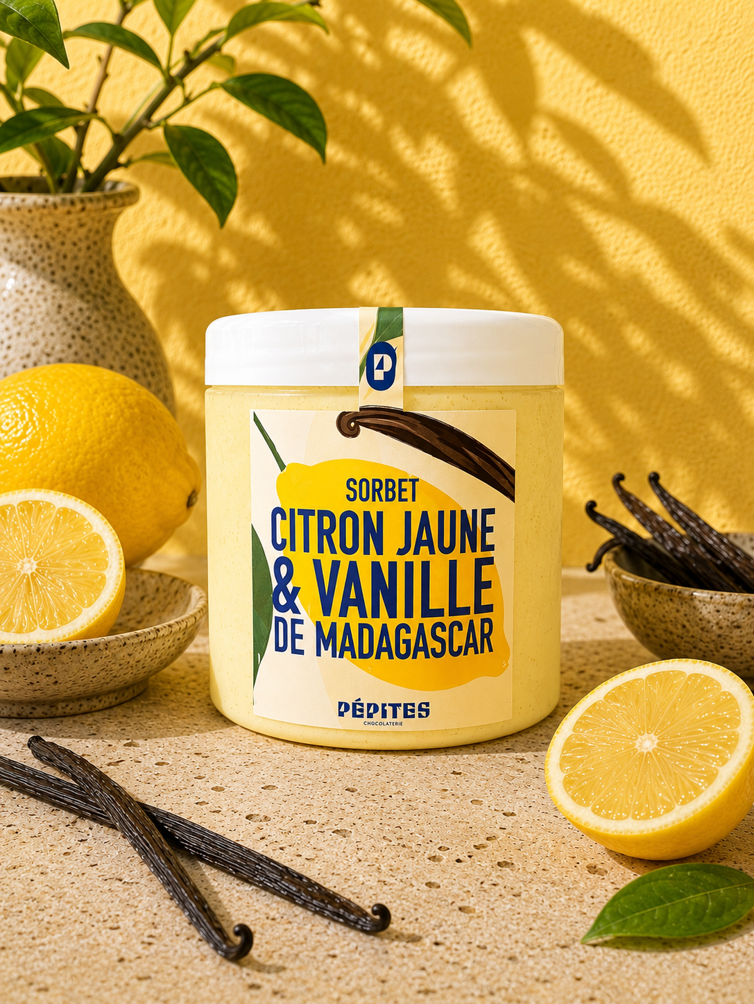 Sorbet Citron Jaune et Gousse de Vanille